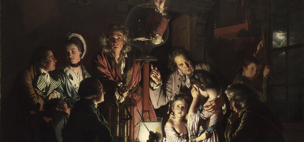 Joseph Wright of Derby, Experimento con un pájaro en la bomba de aire, 1768
