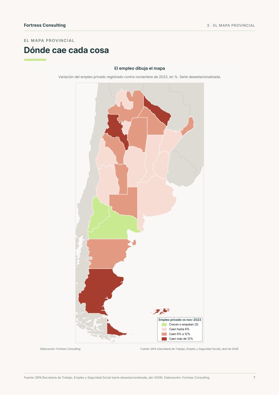 Una página del informe