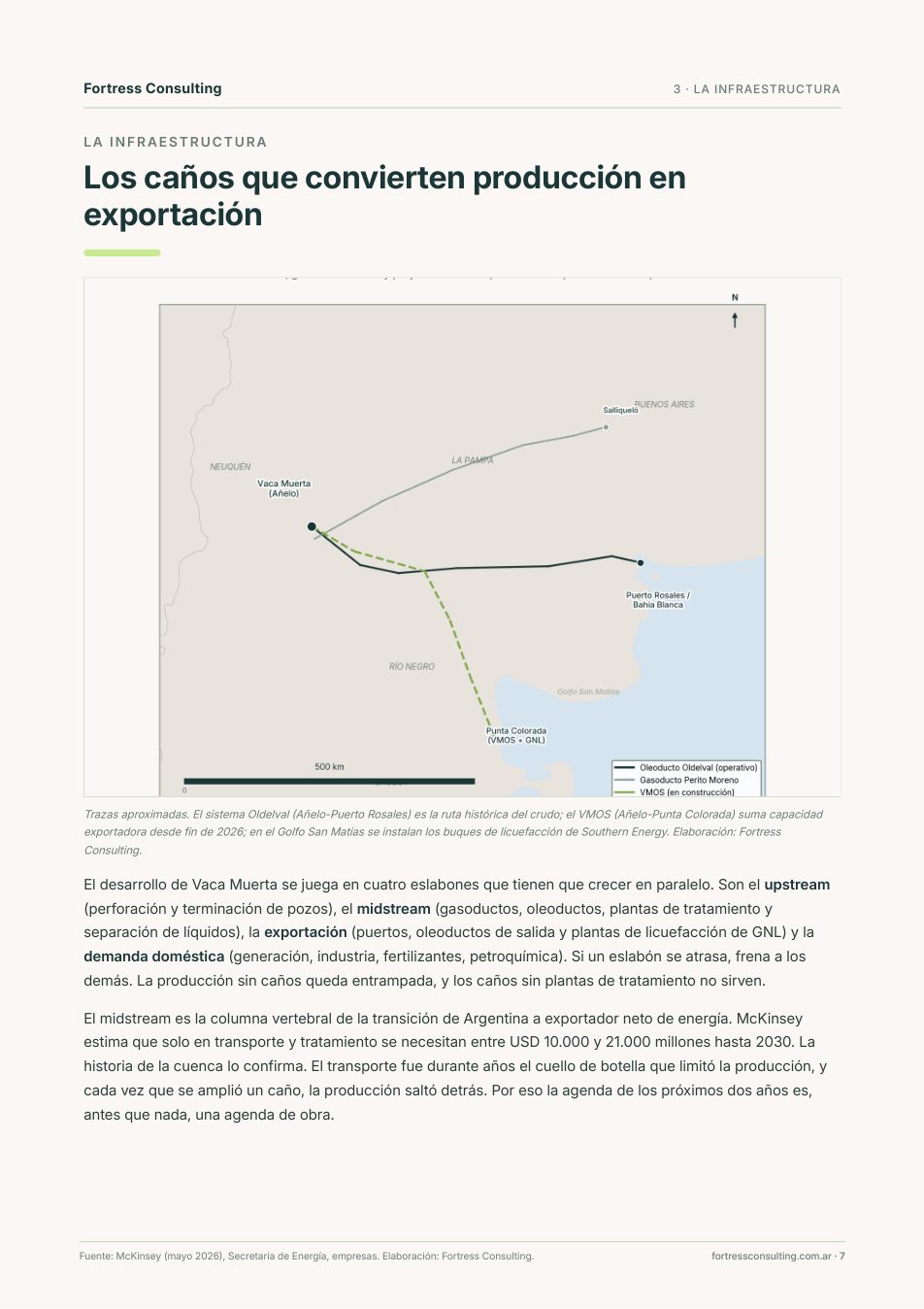 Una página del informe